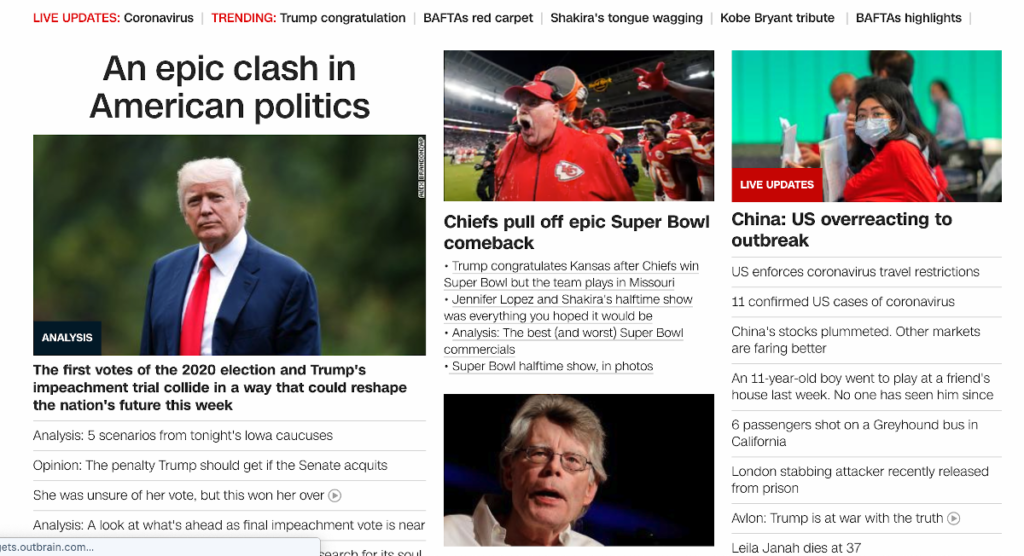 CNN front page