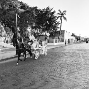 Mayan Taxi Walking in Merida, MX by Birgit Pauli-Haack